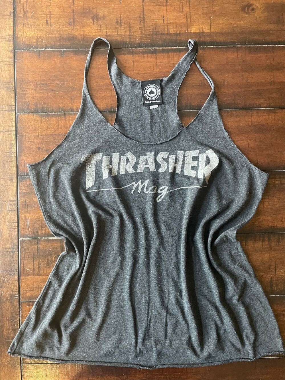 Thrasher Magazine Black Scale SF Womens Large Racerback Tank Gray Skate